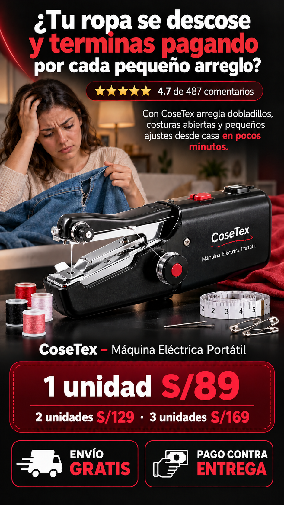 CoseTex® - Máquina de coser eléctrica portátil