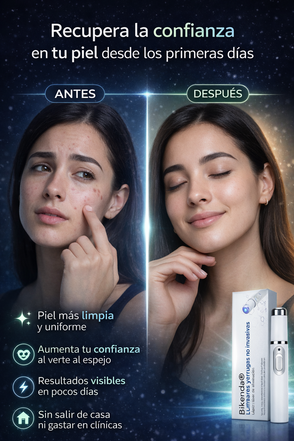 Bikenda® Láser Portátil – Elimina Verrugas, Lunares y Manchas